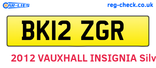 BK12ZGR are the vehicle registration plates.