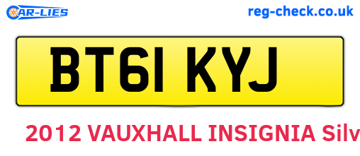 BT61KYJ are the vehicle registration plates.