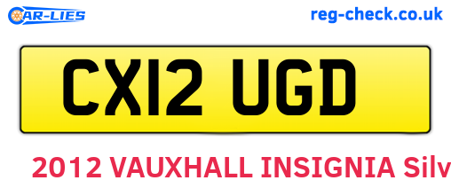 CX12UGD are the vehicle registration plates.