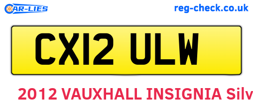 CX12ULW are the vehicle registration plates.