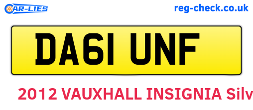 DA61UNF are the vehicle registration plates.