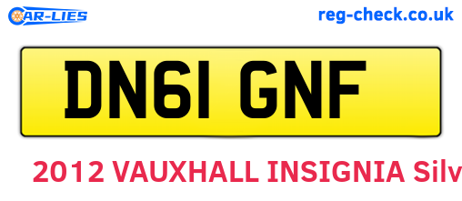 DN61GNF are the vehicle registration plates.