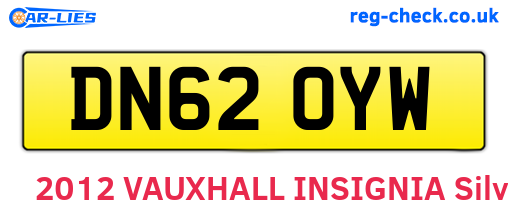 DN62OYW are the vehicle registration plates.