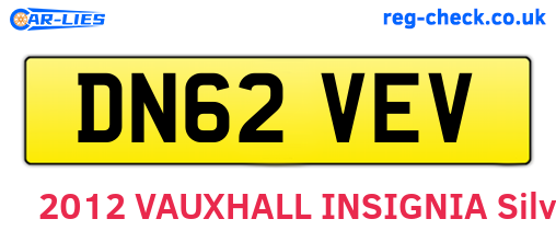 DN62VEV are the vehicle registration plates.