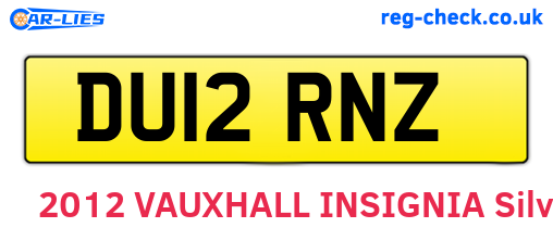DU12RNZ are the vehicle registration plates.