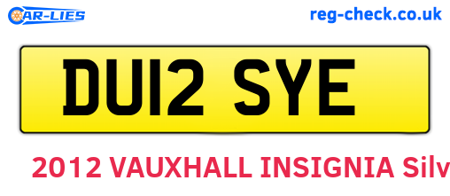 DU12SYE are the vehicle registration plates.