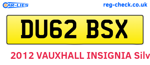 DU62BSX are the vehicle registration plates.