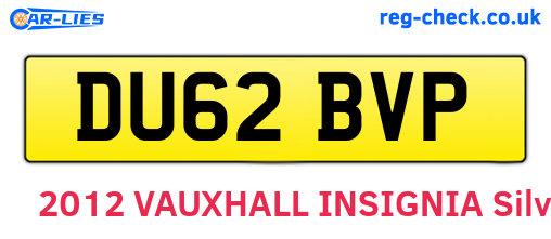 DU62BVP are the vehicle registration plates.