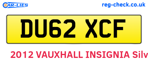 DU62XCF are the vehicle registration plates.