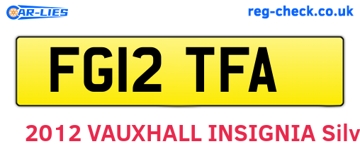 FG12TFA are the vehicle registration plates.