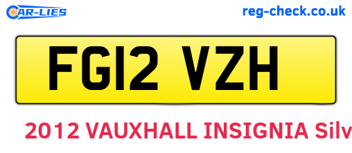 FG12VZH are the vehicle registration plates.