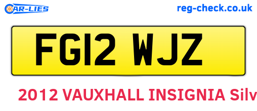 FG12WJZ are the vehicle registration plates.