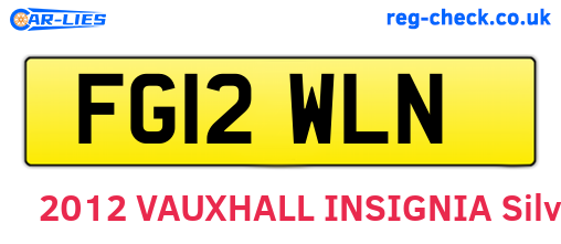 FG12WLN are the vehicle registration plates.