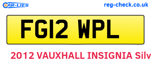 FG12WPL are the vehicle registration plates.