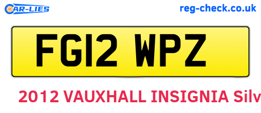 FG12WPZ are the vehicle registration plates.