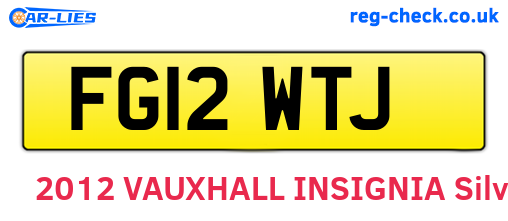FG12WTJ are the vehicle registration plates.