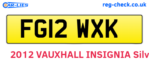 FG12WXK are the vehicle registration plates.