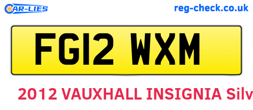FG12WXM are the vehicle registration plates.