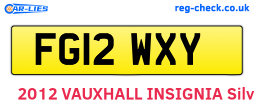 FG12WXY are the vehicle registration plates.