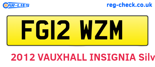 FG12WZM are the vehicle registration plates.