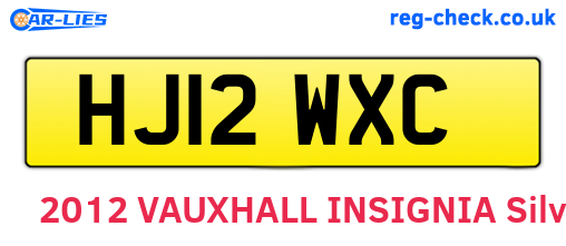 HJ12WXC are the vehicle registration plates.