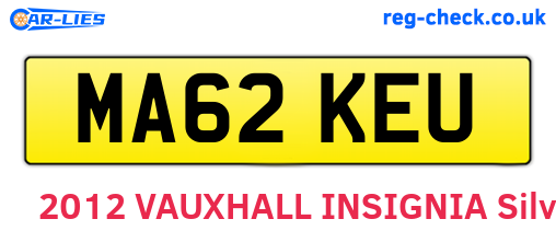 MA62KEU are the vehicle registration plates.