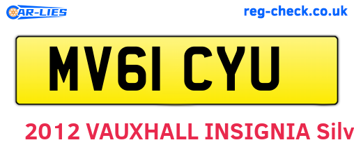 MV61CYU are the vehicle registration plates.