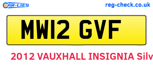 MW12GVF are the vehicle registration plates.