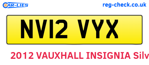 NV12VYX are the vehicle registration plates.