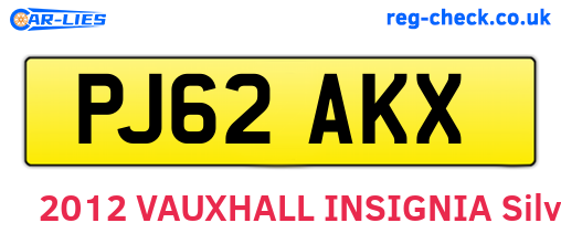 PJ62AKX are the vehicle registration plates.
