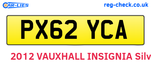PX62YCA are the vehicle registration plates.