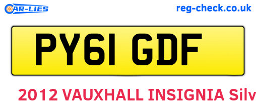 PY61GDF are the vehicle registration plates.