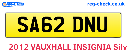 SA62DNU are the vehicle registration plates.