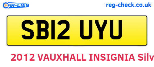 SB12UYU are the vehicle registration plates.