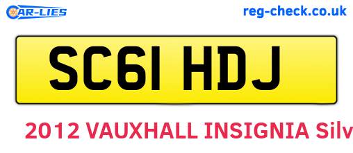 SC61HDJ are the vehicle registration plates.
