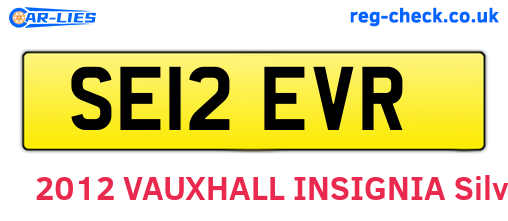 SE12EVR are the vehicle registration plates.