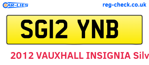 SG12YNB are the vehicle registration plates.