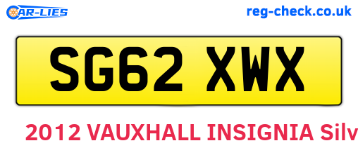 SG62XWX are the vehicle registration plates.