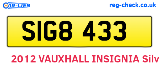 SIG8433 are the vehicle registration plates.