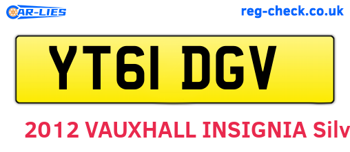 YT61DGV are the vehicle registration plates.