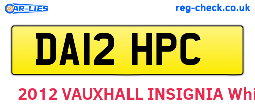 DA12HPC are the vehicle registration plates.
