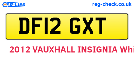 DF12GXT are the vehicle registration plates.