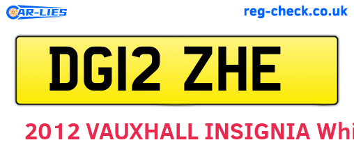 DG12ZHE are the vehicle registration plates.