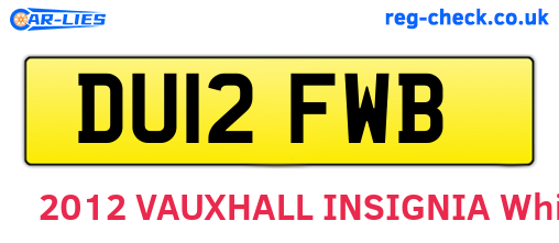 DU12FWB are the vehicle registration plates.