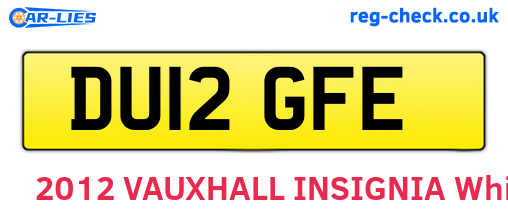 DU12GFE are the vehicle registration plates.