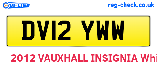 DV12YWW are the vehicle registration plates.