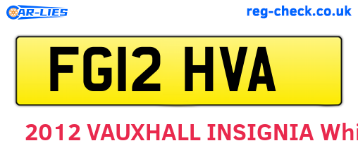 FG12HVA are the vehicle registration plates.