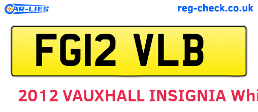 FG12VLB are the vehicle registration plates.