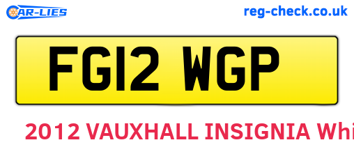 FG12WGP are the vehicle registration plates.