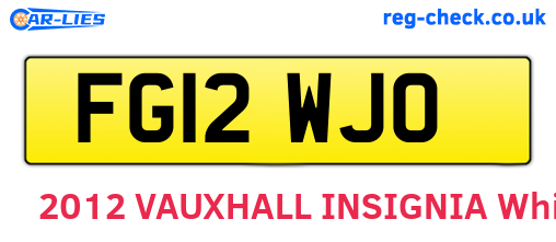FG12WJO are the vehicle registration plates.